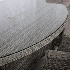Clearance Home4you Puutarhakalustesetti TRENTO pöytä ja 6 tuolia, harmaa
