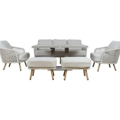 Outlet Home4you Puutarhakalustesetti MALISE 6-osainen, beige