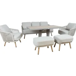 Outlet Home4you Puutarhakalustesetti MALISE 6-osainen, beige