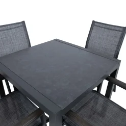 Sale Home4you Puutarhakalustesetti DELGADO pöytä ja 4 tuolia, harmaa