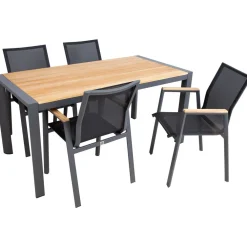 New Home4you Puutarhakalustesetti TAMPERE pöytä ja 4 tuolia