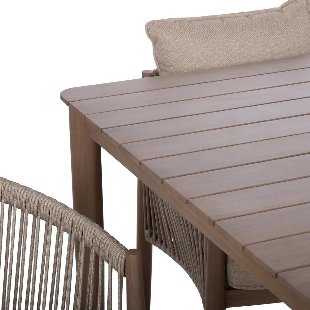 Outlet Home4you Puutarhakalustesetti MEDINA pöytä ja 4 tuolia, beige