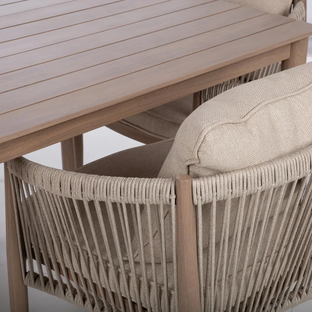 Outlet Home4you Puutarhakalustesetti MEDINA pöytä ja 4 tuolia, beige