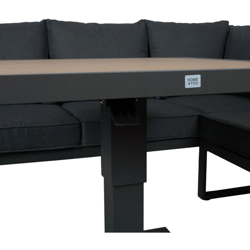 Home4you Puutarhakalustesetti PARKER 4-osainen, harmaa