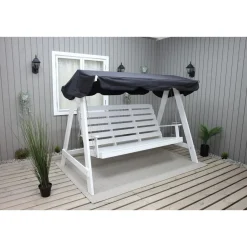 Baltic Garden Puutarhakeinu katoksella Pelle 165cm valkoinen/musta