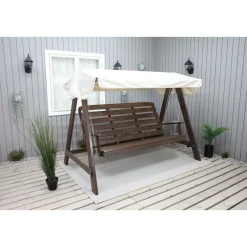 Baltic Garden Puutarhakeinu katoksella Pelle 165cm ruskea/beige