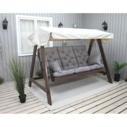 Baltic Garden Puutarhakeinu katoksella Pelle 165cm ruskea/beige