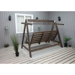 Baltic Garden Puutarhakeinu katoksella Pelle 165cm ruskea/beige