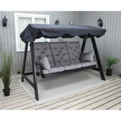 Clearance Baltic Garden Puutarhakeinu katoksella Pelle 165cm musta