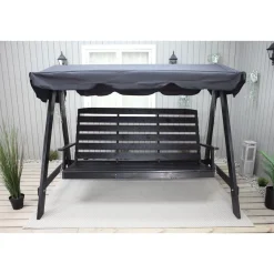 Clearance Baltic Garden Puutarhakeinu katoksella Pelle 165cm musta