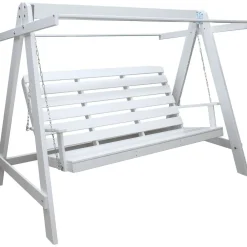 Discount Baltic Garden Puutarhakeinu katoksella Pelle 165cm valkoinen/sininen