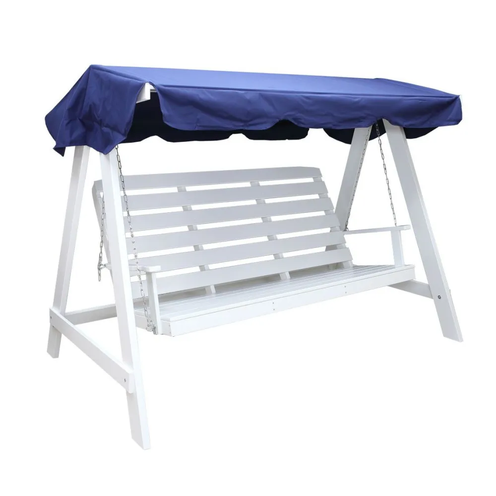 Discount Baltic Garden Puutarhakeinu katoksella Pelle 165cm valkoinen/sininen