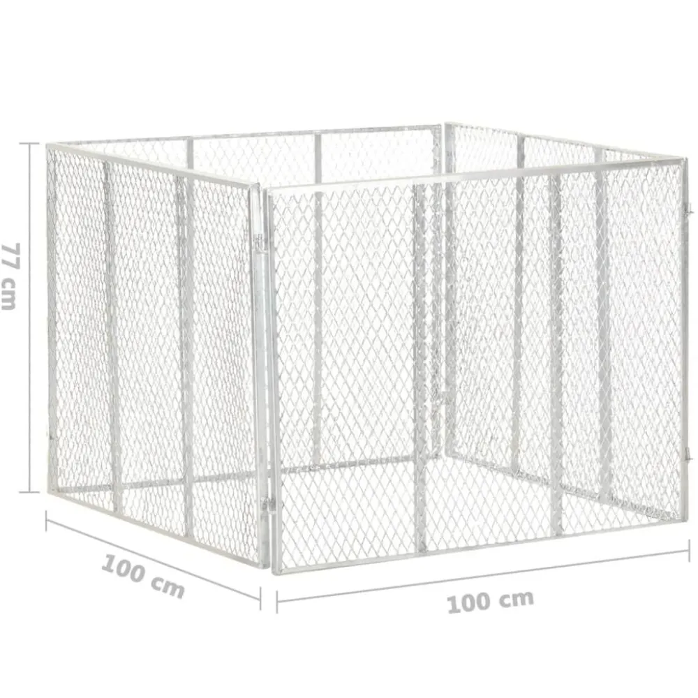 FinePRICE Puutarhakomposti 100x100x77 cm galvanoitu rauta (46150)