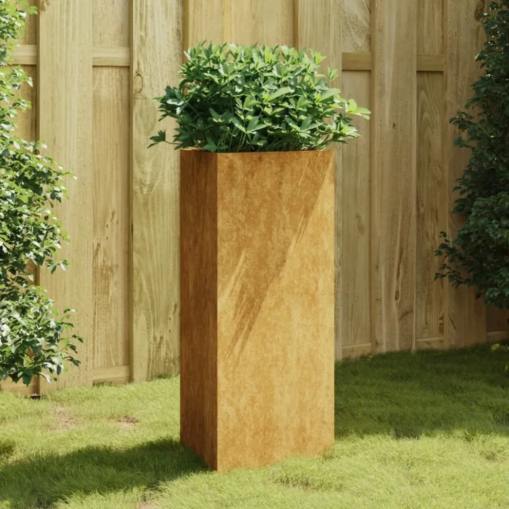 Online FinePRICE Puutarhakukkalaatikko 40x34,5x75 cm corten-teräs