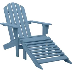New FinePRICE Puutarhan Adirondack-tuoli rahilla täysi kuusi sininen (15865)