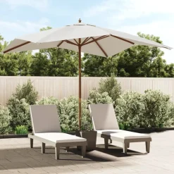 Outlet FinePRICE Puutarhan aurinkovarjo puutolppa antrasiitti 300x300x273 cm