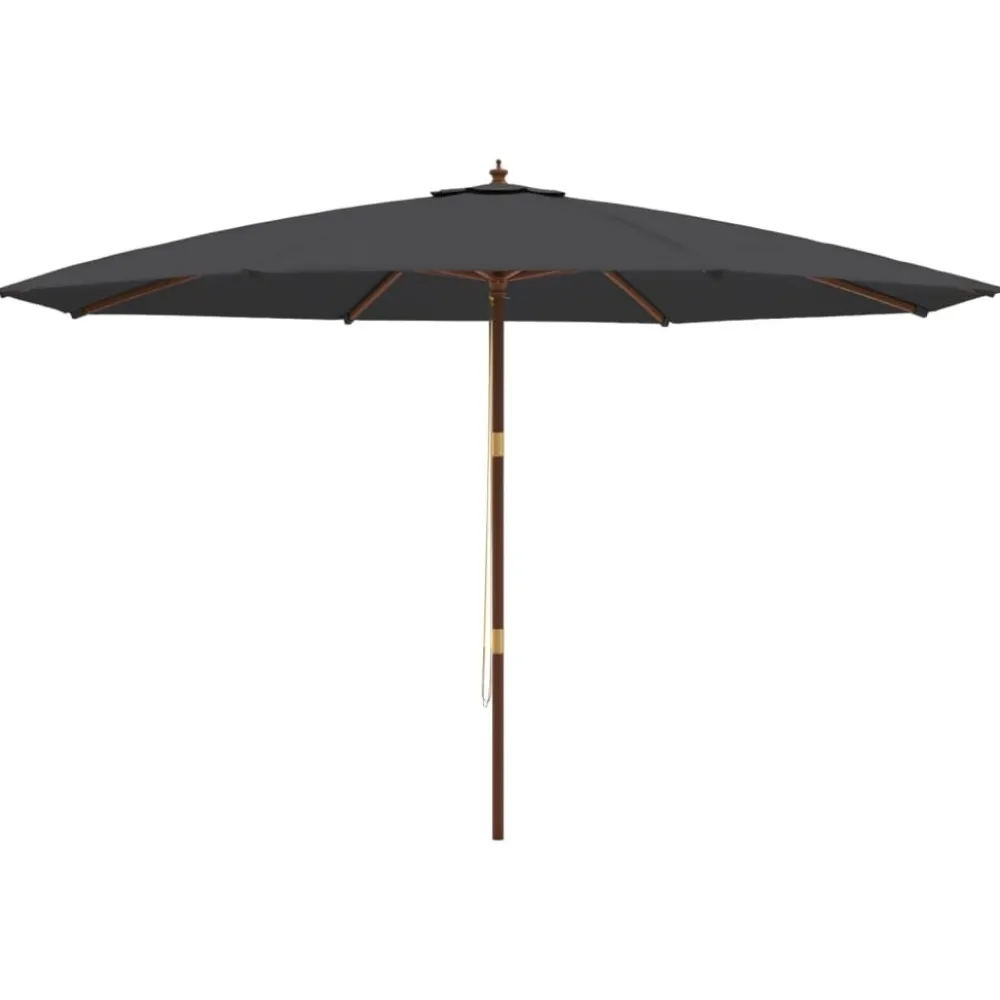 Outlet FinePRICE Puutarhan aurinkovarjo puutolppa antrasiitti 400x273 cm