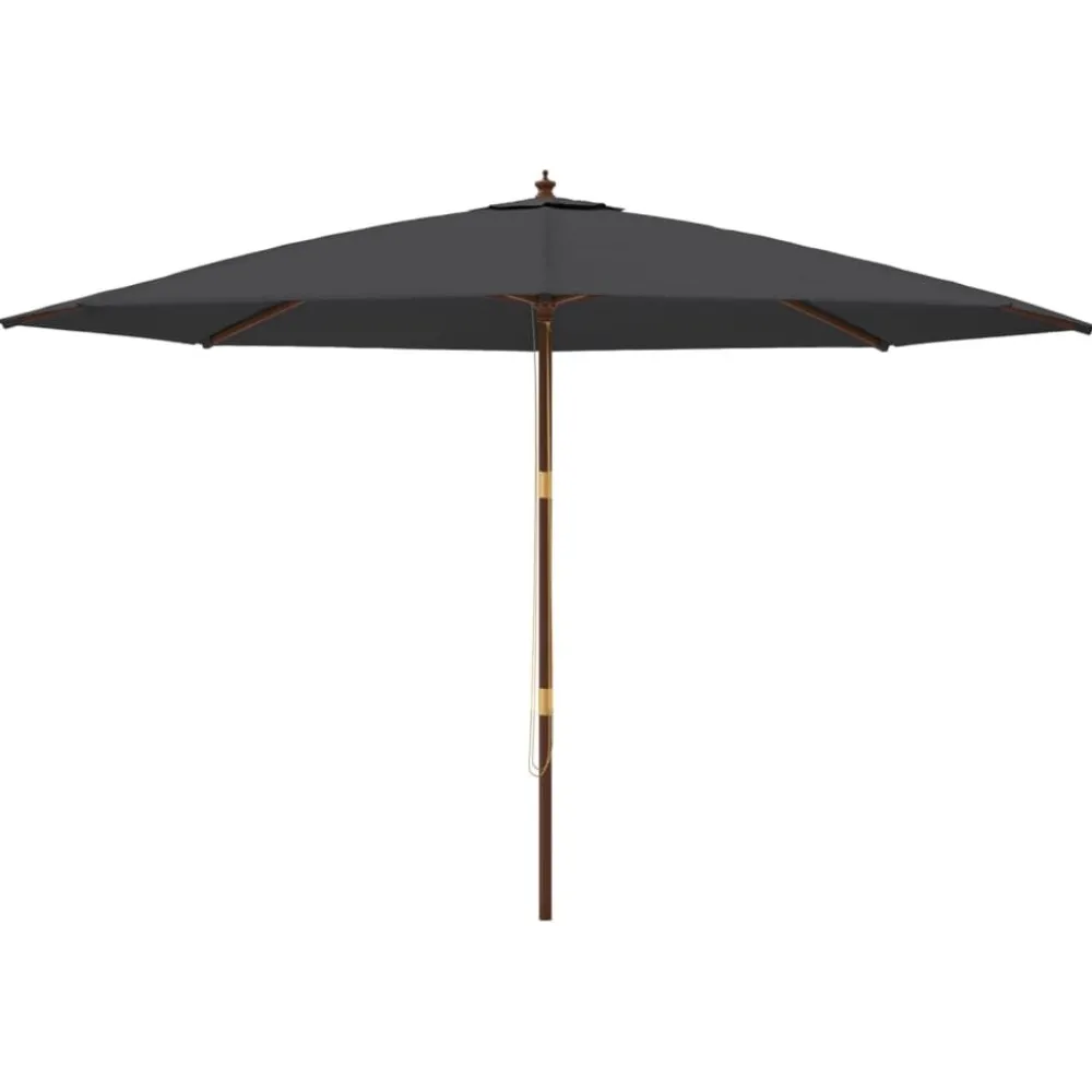Outlet FinePRICE Puutarhan aurinkovarjo puutolppa antrasiitti 400x273 cm