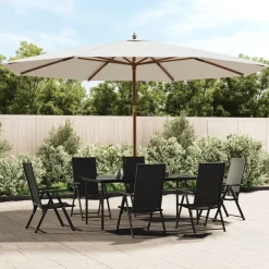 Outlet FinePRICE Puutarhan aurinkovarjo puutolppa antrasiitti 400x273 cm