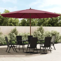 Outlet FinePRICE Puutarhan aurinkovarjo puutolppa antrasiitti 400x273 cm