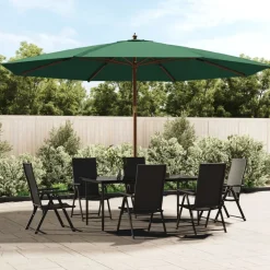 Outlet FinePRICE Puutarhan aurinkovarjo puutolppa antrasiitti 400x273 cm