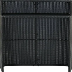 Discount FinePRICE Puutarhan baaripöytä, musta, 120x55x110 cm, polyrottinki
