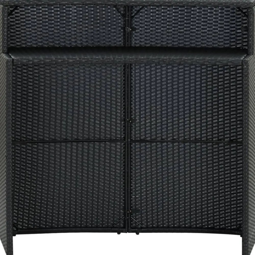 Discount FinePRICE Puutarhan baaripöytä, musta, 120x55x110 cm, polyrottinki