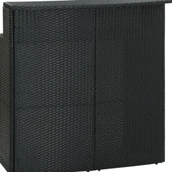 Discount FinePRICE Puutarhan baaripöytä, musta, 120x55x110 cm, polyrottinki