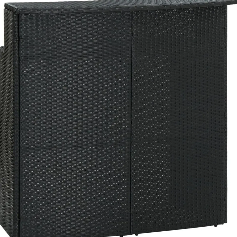 Discount FinePRICE Puutarhan baaripöytä, musta, 120x55x110 cm, polyrottinki