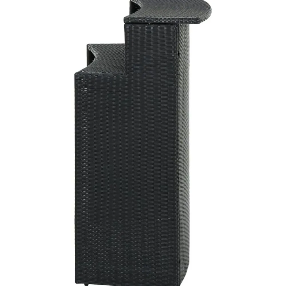 Discount FinePRICE Puutarhan baaripöytä, musta, 120x55x110 cm, polyrottinki