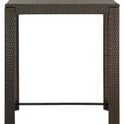 FinePRICE Puutarhan baaripöytä ruskea 100x60,5x110,5 cm polyrottinki