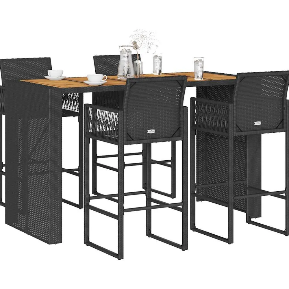 Online FinePRICE Puutarhan bistrosarja 3-osainen ilman tyynyjä Harmaa akaasia (28887)