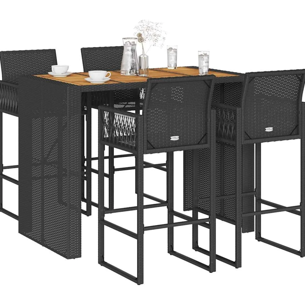 Online FinePRICE Puutarhan bistrosarja 3-osainen ilman tyynyjä Harmaa akaasia (28887)