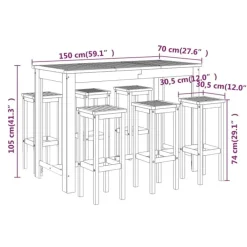 Discount FinePRICE Puutarhan bistrosarja 7-osainen täysi akasiapuu (16022)