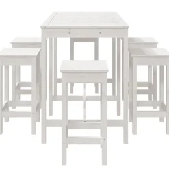 Online FinePRICE Puutarhan bistrosarja 7-osainen valkoinen täysi mänty (54756)