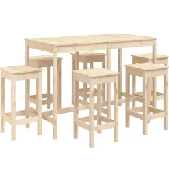 Online FinePRICE Puutarhan bistrosarja 7-osainen valkoinen täysi mänty (54756)