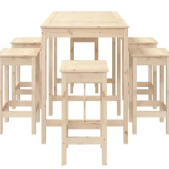 Online FinePRICE Puutarhan bistrosarja 7-osainen valkoinen täysi mänty (54756)