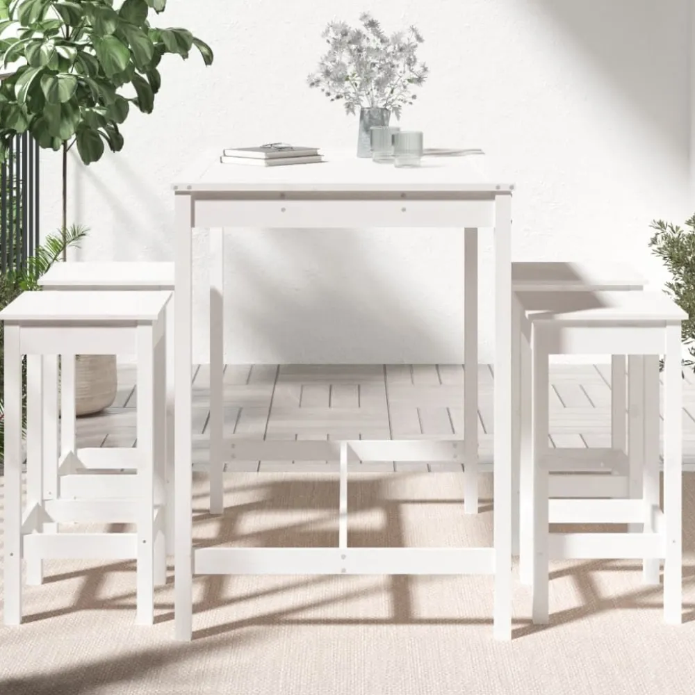 Discount FinePRICE Puutarhan Bistrosarja 5-osainen valkoinen täysi mänty (54746)