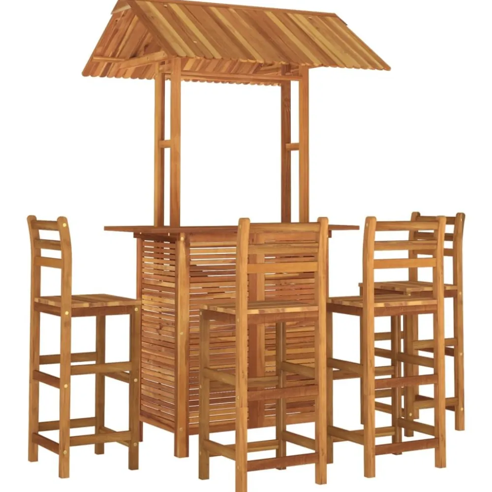 Outlet FinePRICE Puutarhan bistrosarja 5-osainen täysi akasiapuu (16007)