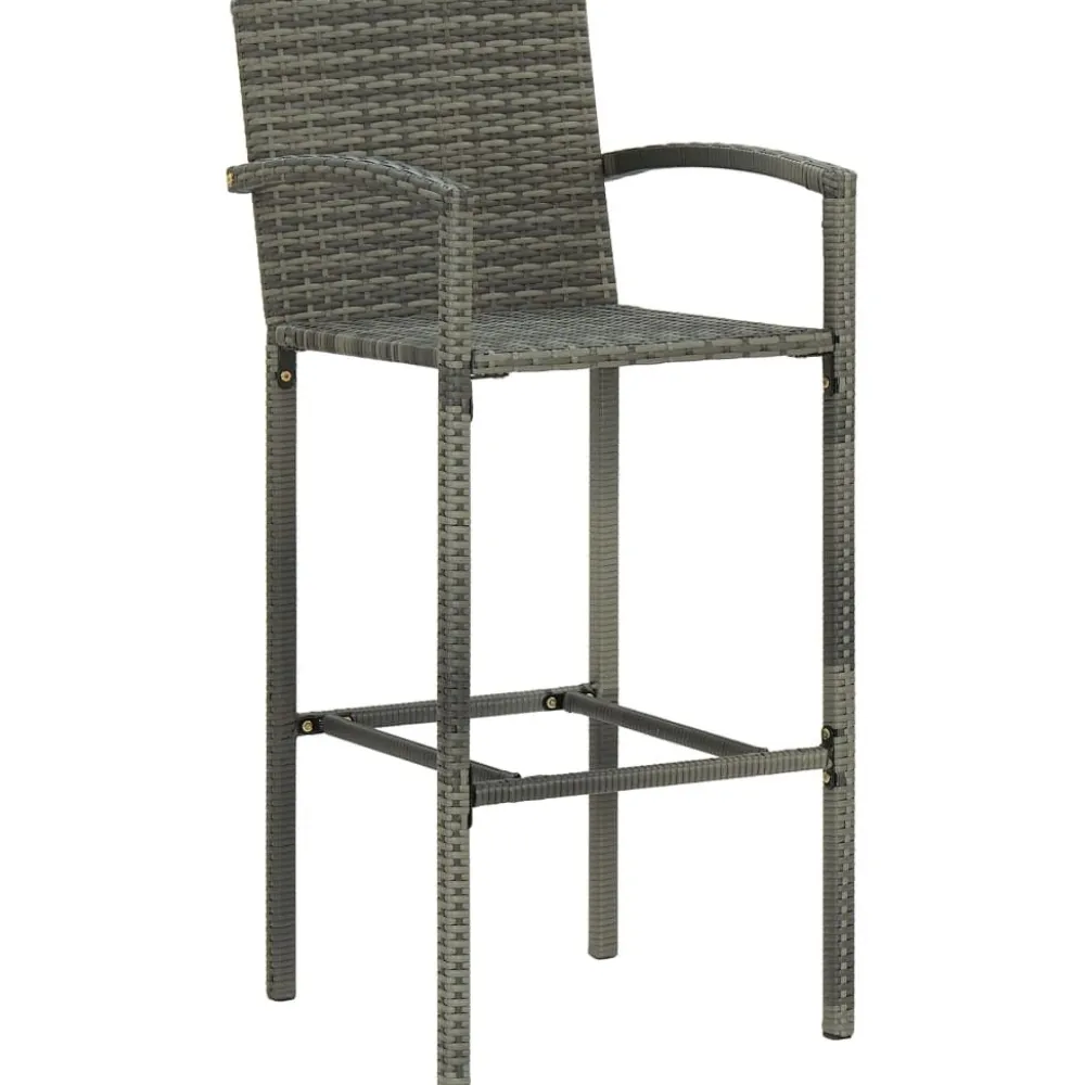 Outlet FinePRICE Puutarhan bistrosarja 3-osainen polyrottinki (64770) Harmaa