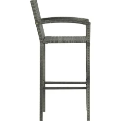 Outlet FinePRICE Puutarhan bistrosarja 3-osainen polyrottinki (64770) Harmaa