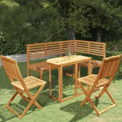 Discount FinePRICE Puutarhan bistrosarja 4-osainen täysi akaasiapuu (57863)