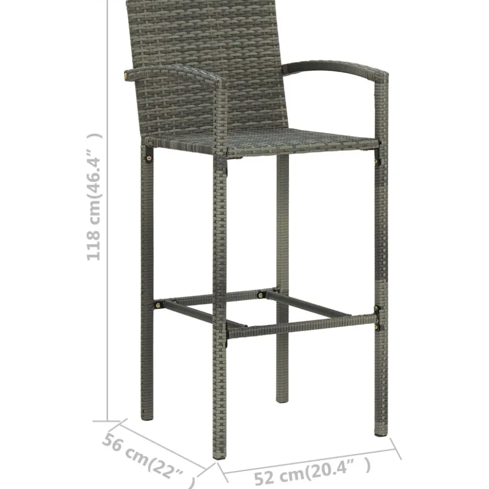 Online FinePRICE Puutarhan bistrosarja 3-osainen harmaa (64869)