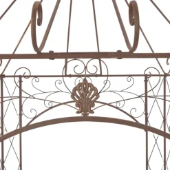 Outlet FinePRICE Puutarhan huvimaja antiikinruskea 400x258x378 cm rauta
