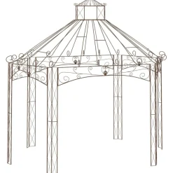 Outlet FinePRICE Puutarhan huvimaja antiikinruskea 400x258x378 cm rauta