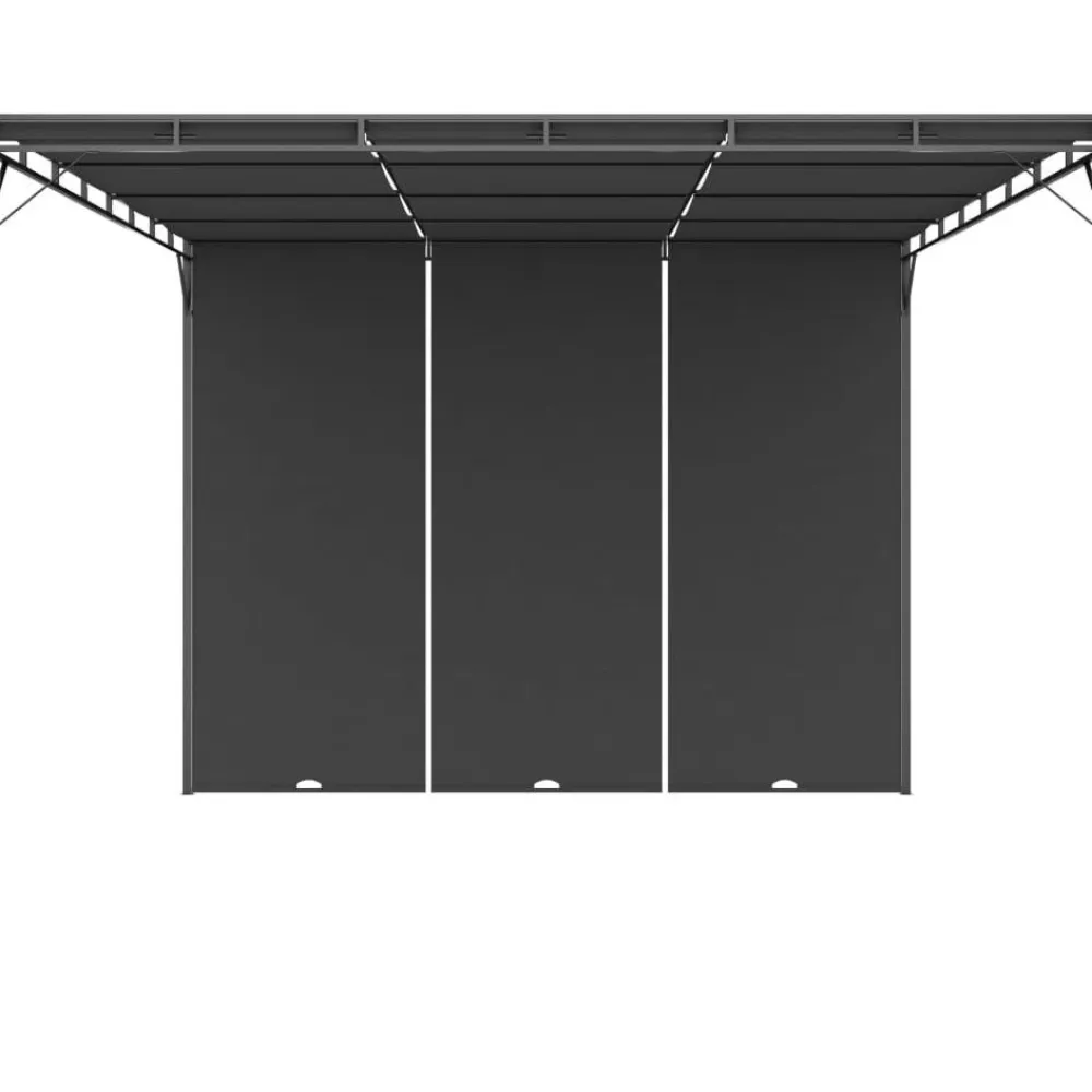 Online FinePRICE Puutarhan huvimaja sivuverholla 4x3x2,25 cm antrasiitti