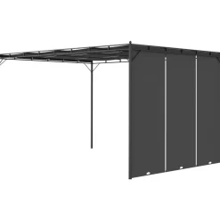 Online FinePRICE Puutarhan huvimaja sivuverholla 4x3x2,25 cm antrasiitti