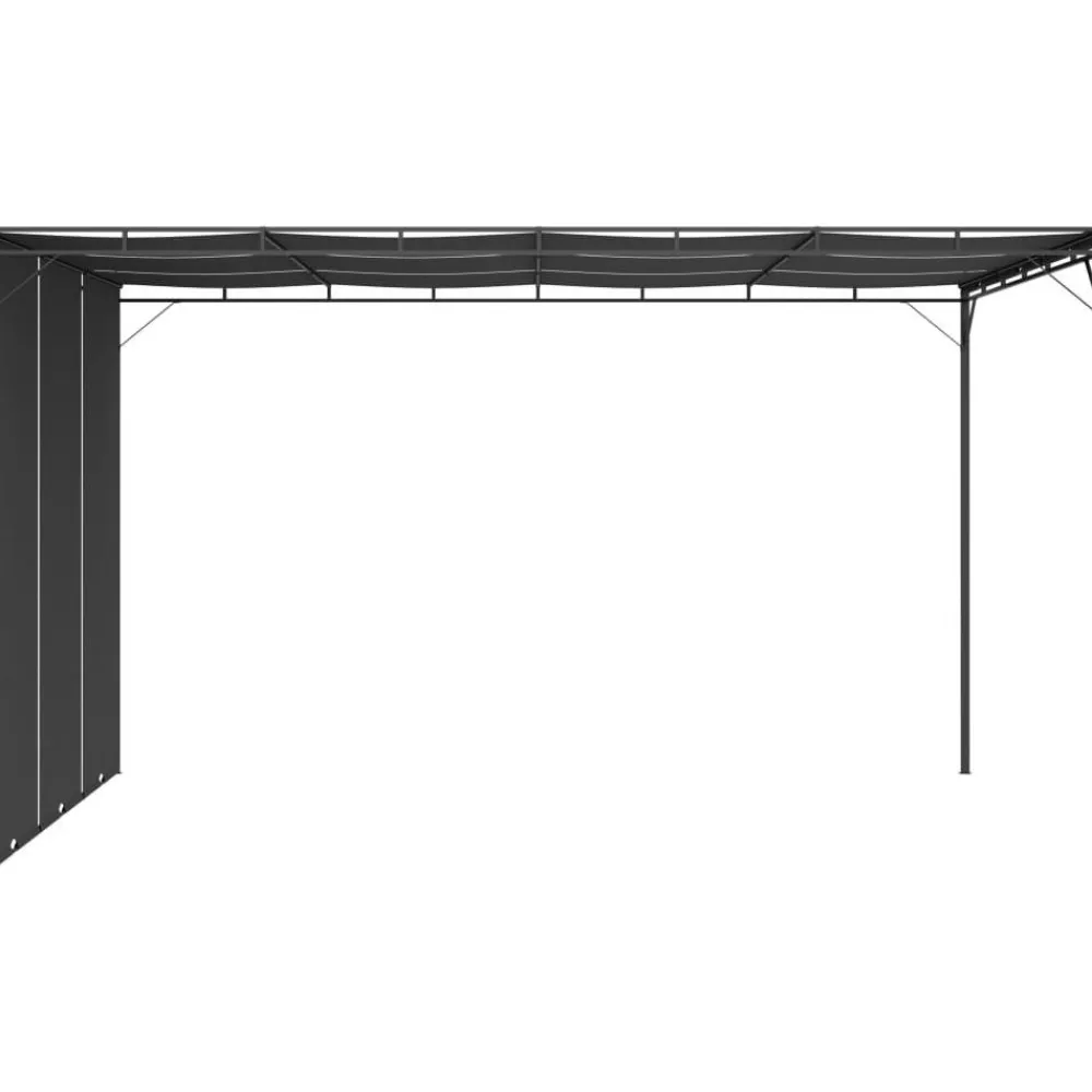Online FinePRICE Puutarhan huvimaja sivuverholla 4x3x2,25 cm antrasiitti