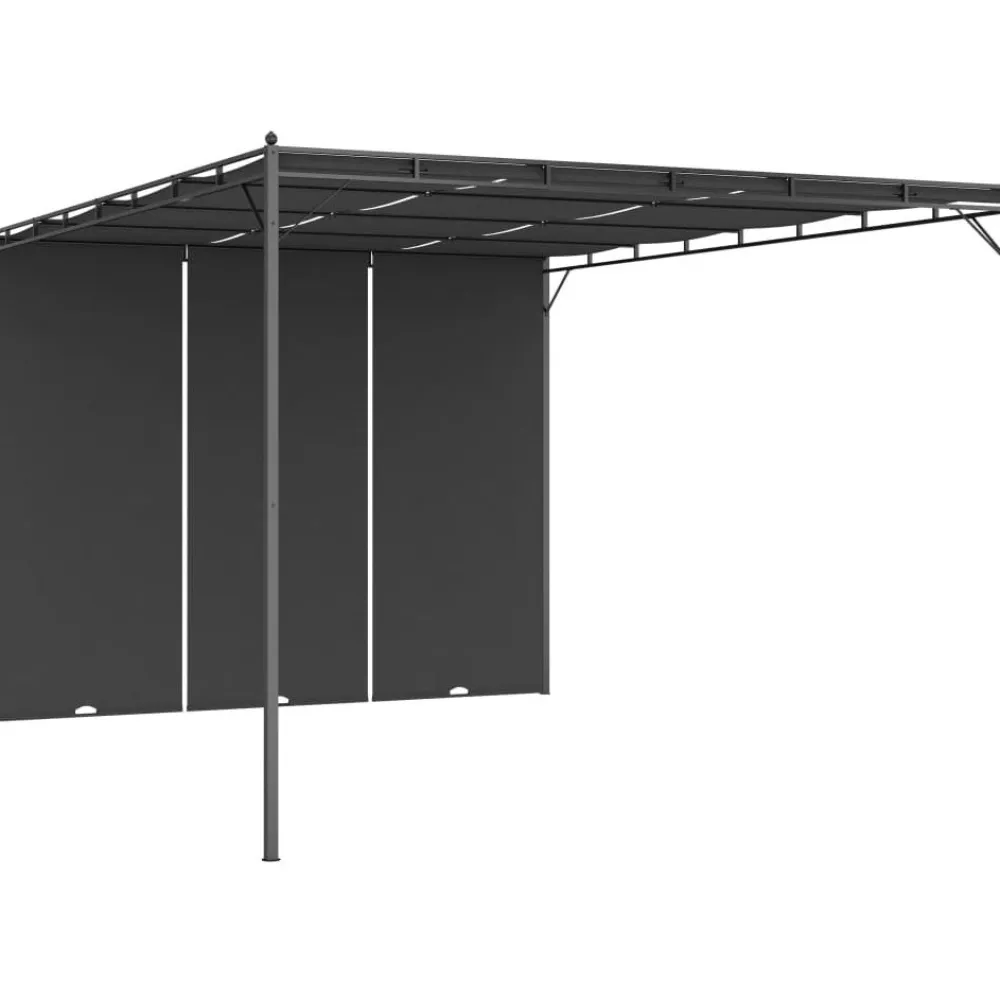 Online FinePRICE Puutarhan huvimaja sivuverholla 4x3x2,25 cm antrasiitti
