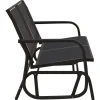 Clearance FinePRICE Puutarhan Keinupenkki musta 120,5x76x86,5 cm kangas ja teräs (62708)